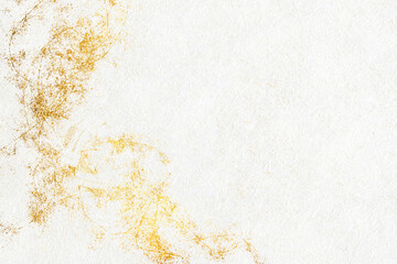 Japanese-style background featuring gold abstract patterns on white Japanese paper texture.