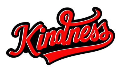 Kindness – Hand Lettering Typography T-Shirt Design Text Red on black Background