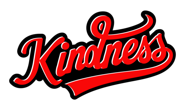 Kindness – Hand Lettering Typography T-Shirt Design Text Red on black Background