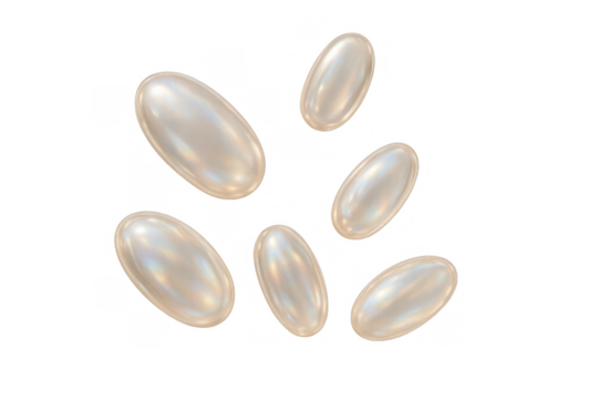 White oval pills falling, transparent gel capsules moving, health and wellness supplement concept