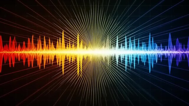 Spectacular Colorful Sound Wave Visuals - A Dynamic Audio Spectrum Display.