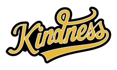 Kindness – Hand Lettering Typography T-Shirt Design Text golden on black Background