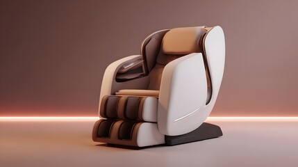 Modern electronic massage chair positioned on a neutral floor against a muted background