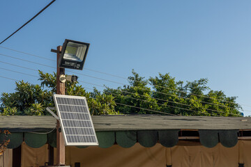 Street lighting is alternative energy using solar cells. Eco friendly