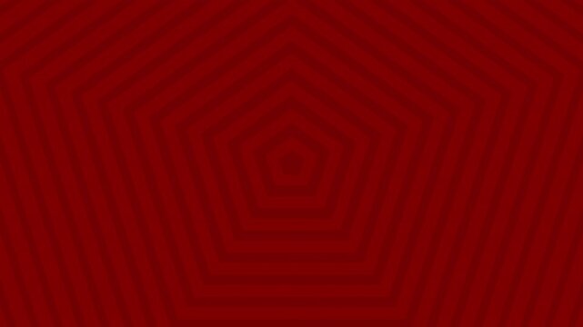 Illusion background animation showing red geometric pattern with nested pentagons creates a mesmerizing visual experience.