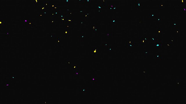 confetti explosion with transparent background. Celebration Party Burst Effect. Confetti Particles failing with luma Matte Channel. 4k stock video.
