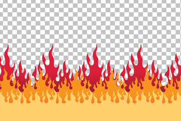 Illustration of flame effect spreading from the bottom.	