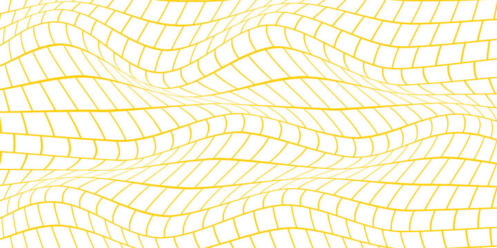 simple yellow outline square wave pattern art for banner poster background.