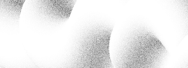 Stippled sand grain wave texture. Dotted curved wavy gradient background. Grunge gritty noise dot work wallpaper with particles, granules, speckles. Vector halftone cloudy fluid grit backdrop overlay
