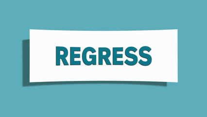 Regress (regress) - A card isolated on light green background.