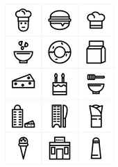 Food and Bakery Icon Set – Cooking, Desserts, and Kitchen Tools Vector Collection