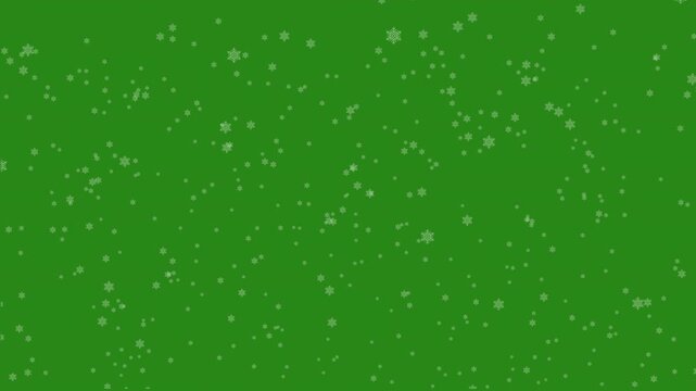 Winter snow flakes overlay Background Particles. realistic  Snow Falling Slowly on green screen.