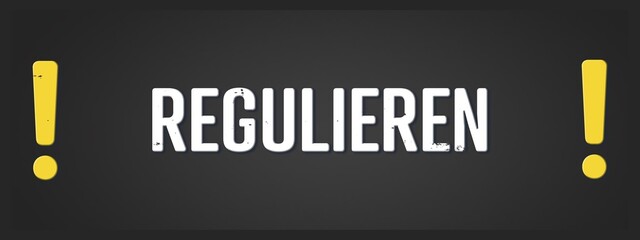 Regulieren (Regulate) - A blackboard illustration with white text.