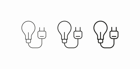 bulb wire plug icon sign vector