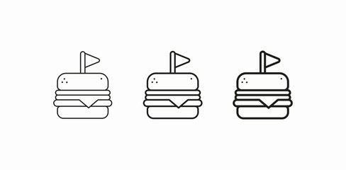 burger flag icon sign vector