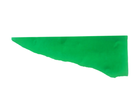 A torn piece of bright green paper with a rough textured edge isolated on transparent background - Powered by Adobe