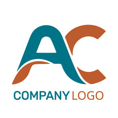 Stylized "AC" logo featuring an overlapping design, for any Corporate, Brand, Business