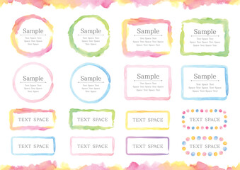 Watercolor Colorful Frame Set – Round and Square Designs