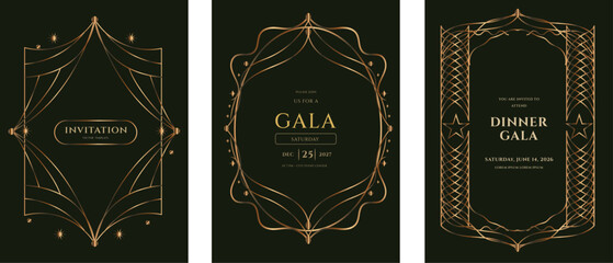 Gold Art Deco Event Invitation Templates 2027