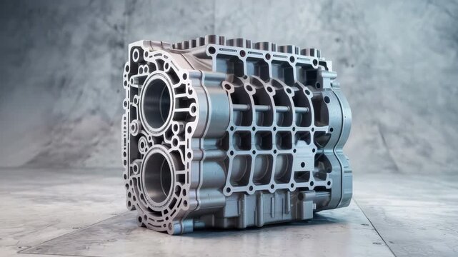 Precision machined metal engine housing mechanical technology industry part aluminum cylinder block machined mechanical housing block metal cylinder