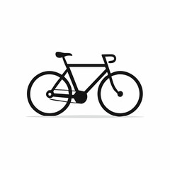 Fototapeta premium Stylized black vector silhouette of a bicycle with simple circular forms and smooth curves, white background, editable for clean logo design