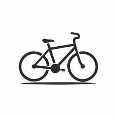 Fototapeta premium Stylized black vector silhouette of a bicycle with simple circular forms and smooth curves, white background, editable for clean logo design