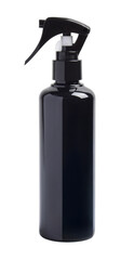 Black spray bottle isolated on white background