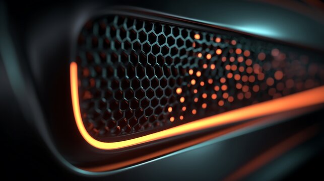 Automotive ventilation grill with glowing accents