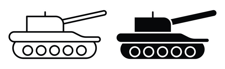 Simple Tank Silhouette Design in Black and White for Creative Projects