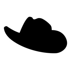 Cartoon Silhouette Brown Cowboy Hat Simple Logo Design Icon Digital 