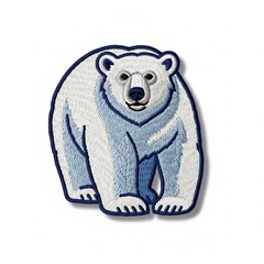Embroidered Polar Bear Patch - Cute Arctic Animal Icon for Apparel and Crafts