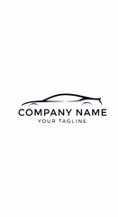 Sleek automotive logo design featuring a modern car silhouette and company branding.