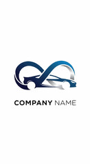 Elegant infinity symbol car logo representing endless automotive services and company branding.