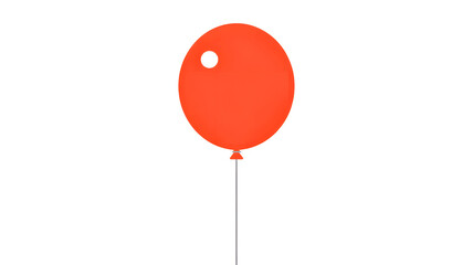 A single bright red balloon with a thin string floating upwards against a plain background isolated on transparent background