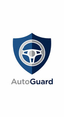Auto Guard Shield with Steering Wheel Logo Design.