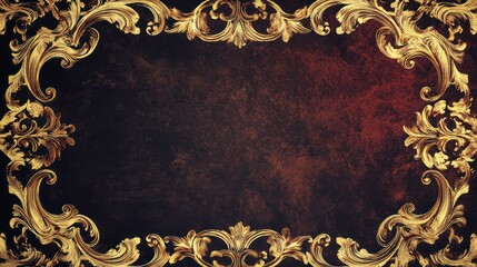 ornate gilded frame shimmering against a rich, textured backdrop conjures a sense of classic elegance with timeless luxury for creative design use