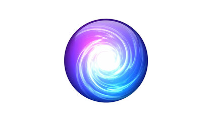 Obraz premium Orb of swirling light, blue and violet with bright center, glows on black background
