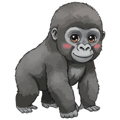 Illustration of a Cute Baby Gorilla
