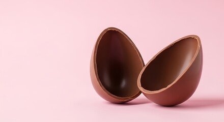 Delicious dark chocolate dessert and candy on a sweet pink background perfect for a Valentine's or Easter holiday gift of love