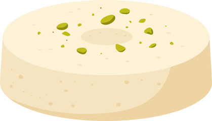 Simple Flat Lay Barfi Indian Sweet Topping with Pistachio Dessert