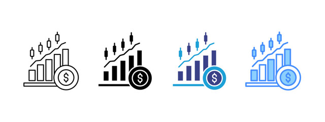 Stock Market   icon set multiple style collection