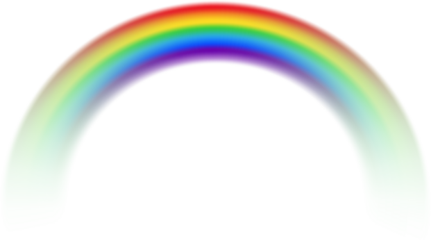 PNG realistic rainbow arc. Soft colorful light effect on a transparent background for overlay.