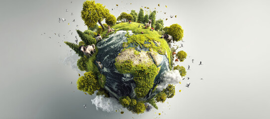 Sustainable Earth Concept with Nature and Wildlife