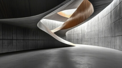 Obraz premium Empty dark abstract concrete and wood smooth interior. Architectural background