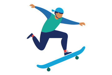 Skateboarder performing a trick skateboarder in action sport