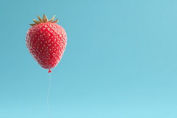 Strawberries float like balloons, representing lightness and freshness.