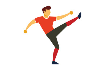 Soccer player kicking ball during training session on field