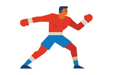 A determined boxer in a fighting stance, ready to strike opponent