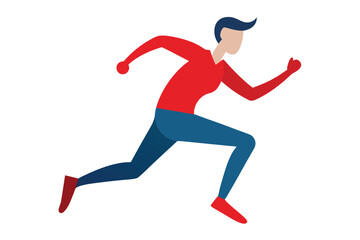 A dynamic man in sportswear sprints forward, embodying speed and athleticism