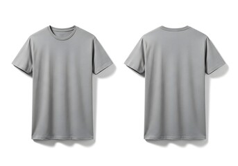 Fototapeta premium Plain grey t shirt front and back view mockup